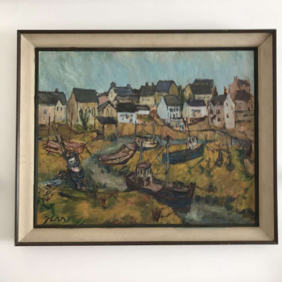 Oil Painting of a Harbour by Dean