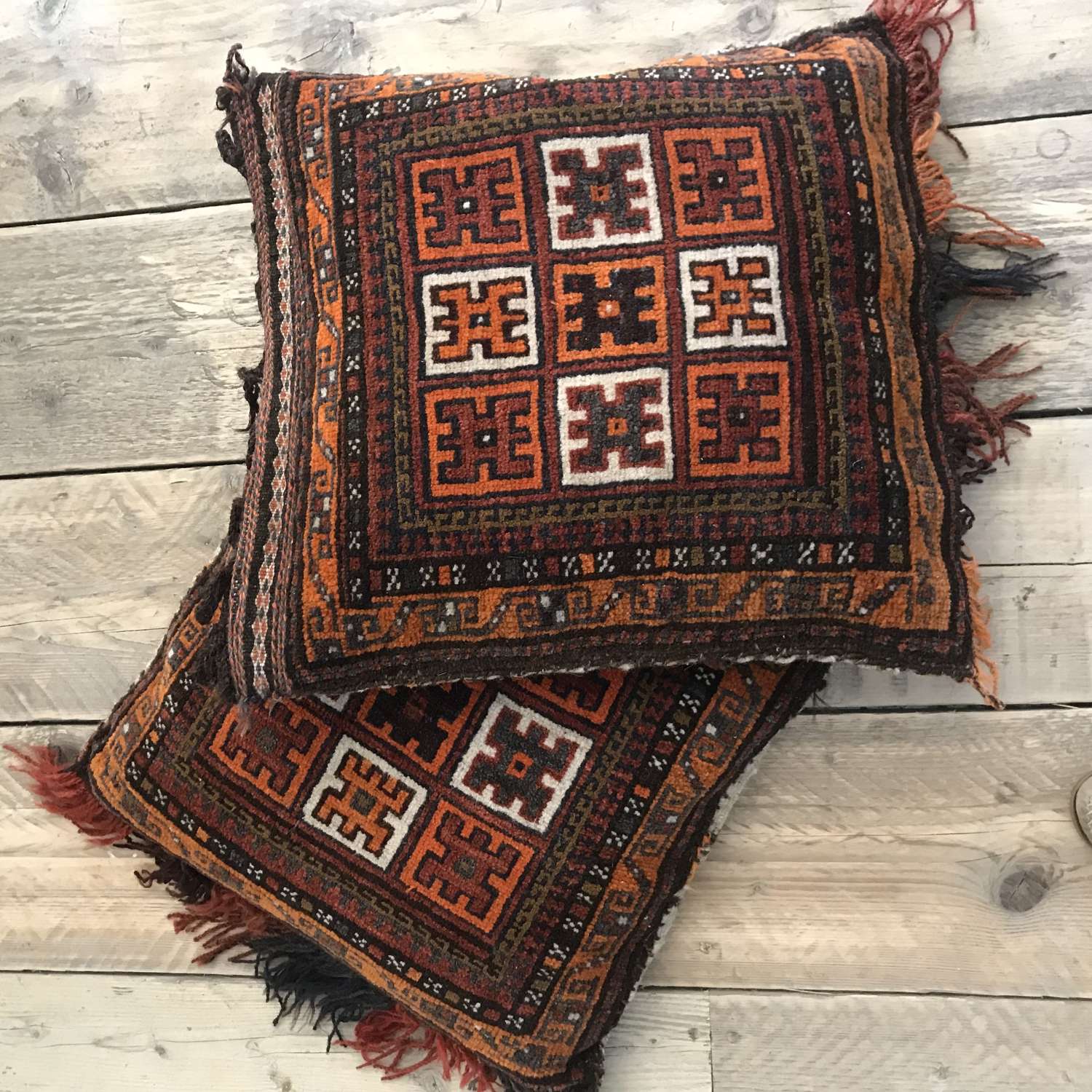 Tribal saddle bag carpet cushion covers