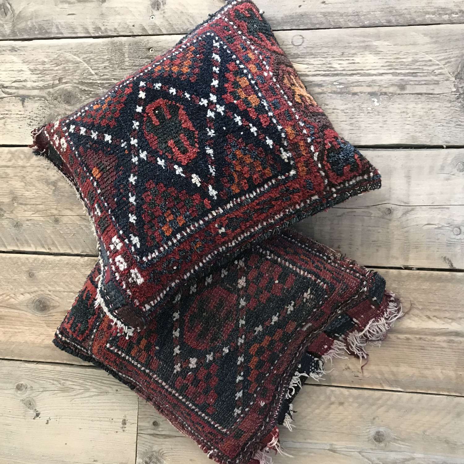 Tribal Rug saddle bag cushion covers