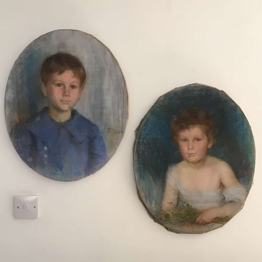 Edwardian portraits of two children