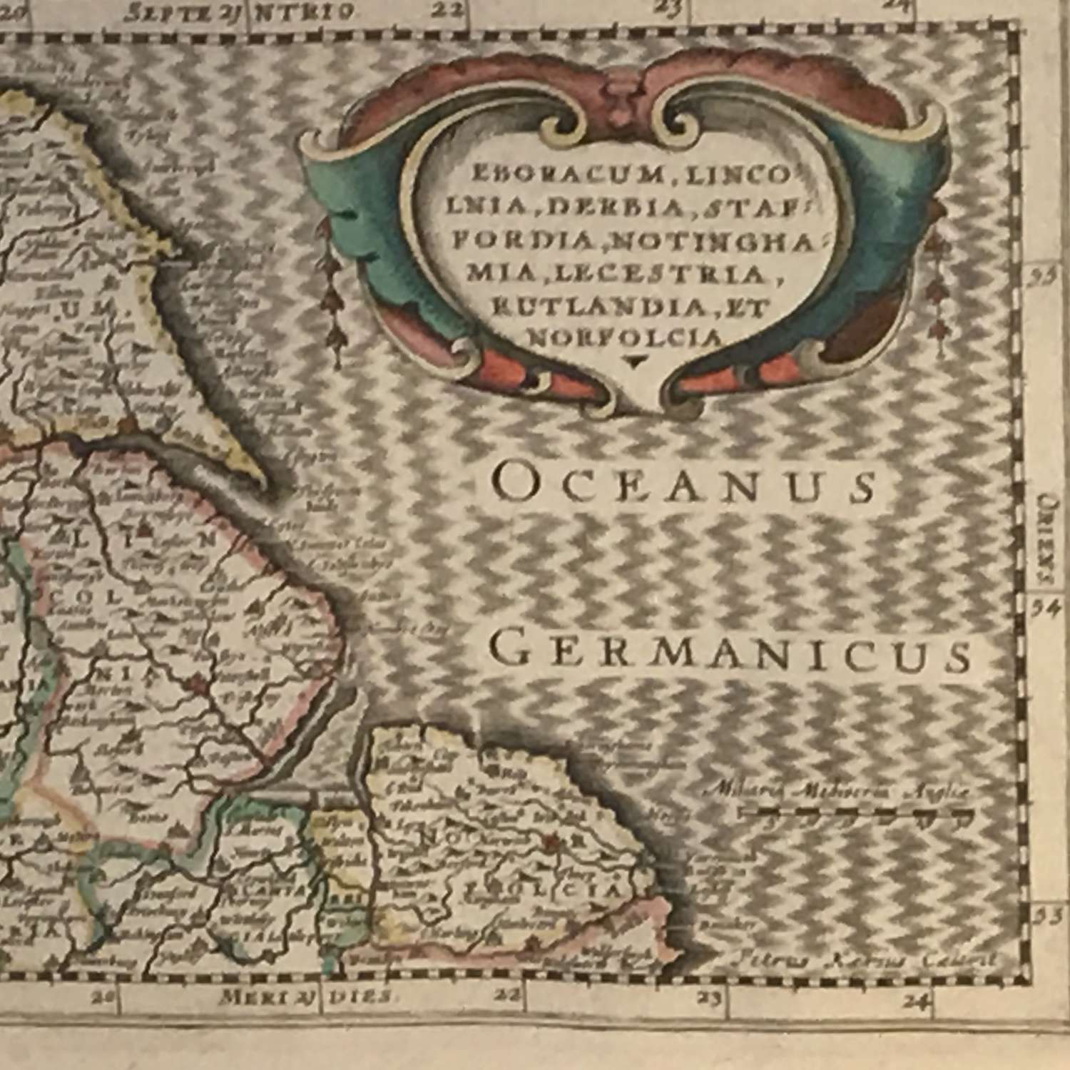 17th Century Map of Eastern England