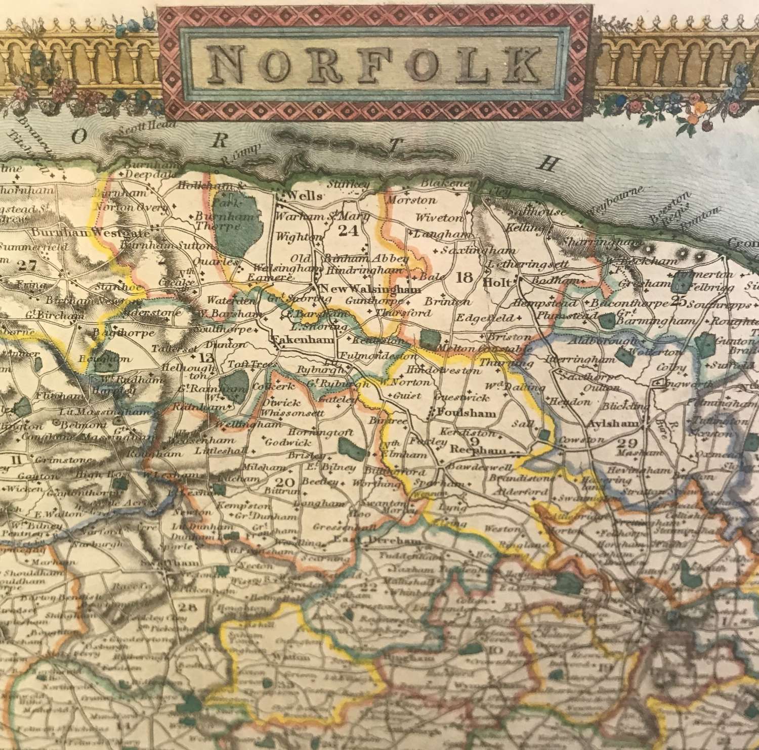 19th Century Map of Norfolk
