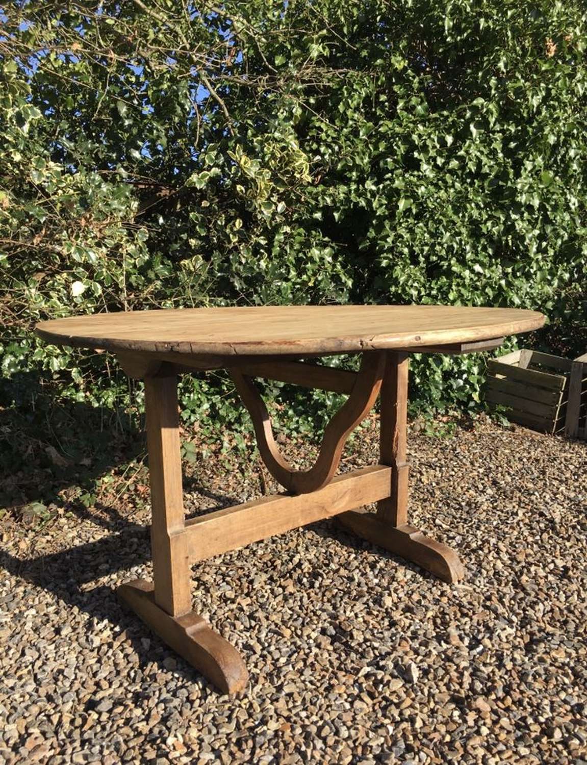 Antique French fruitwood Vendange Table
