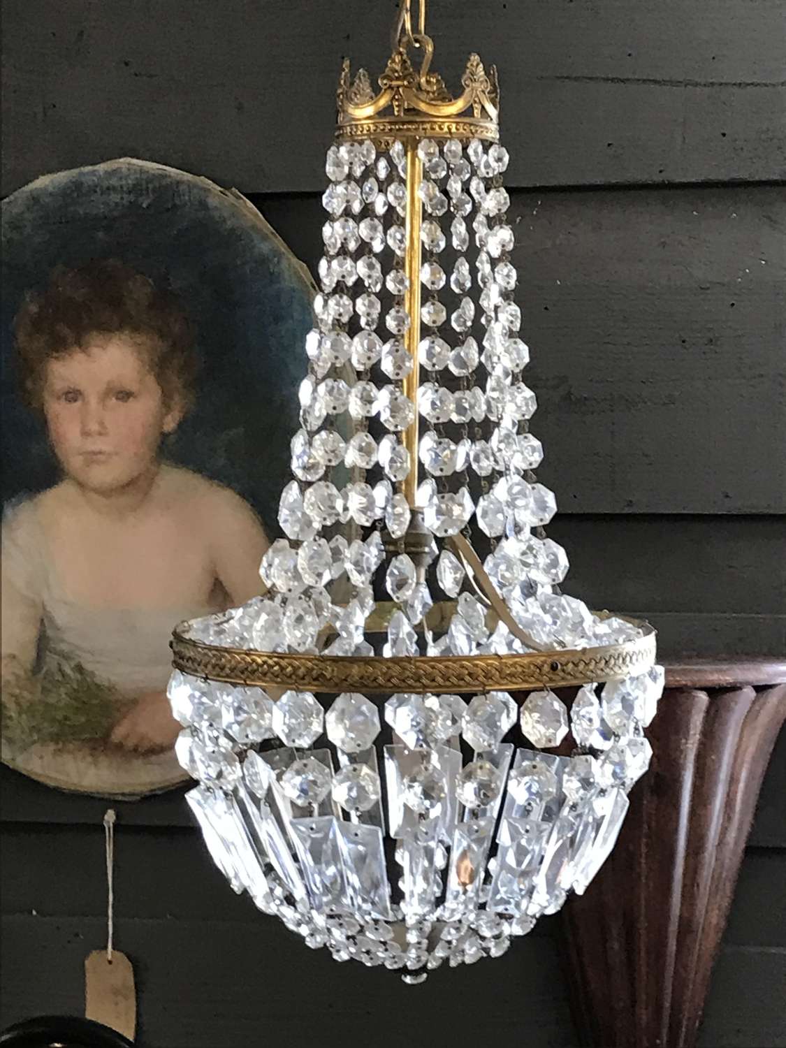 Crystal Chandelier of French Empire style. 20th century