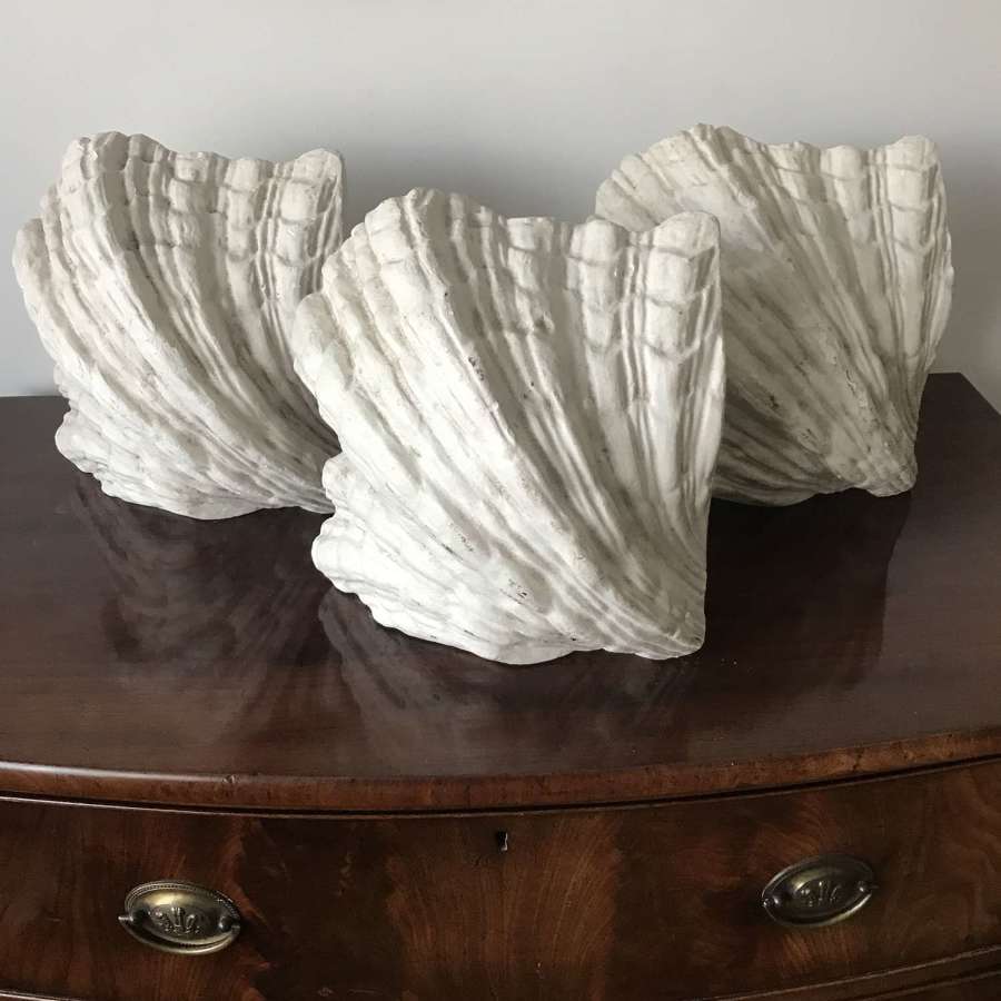 3 large decorative plaster shells