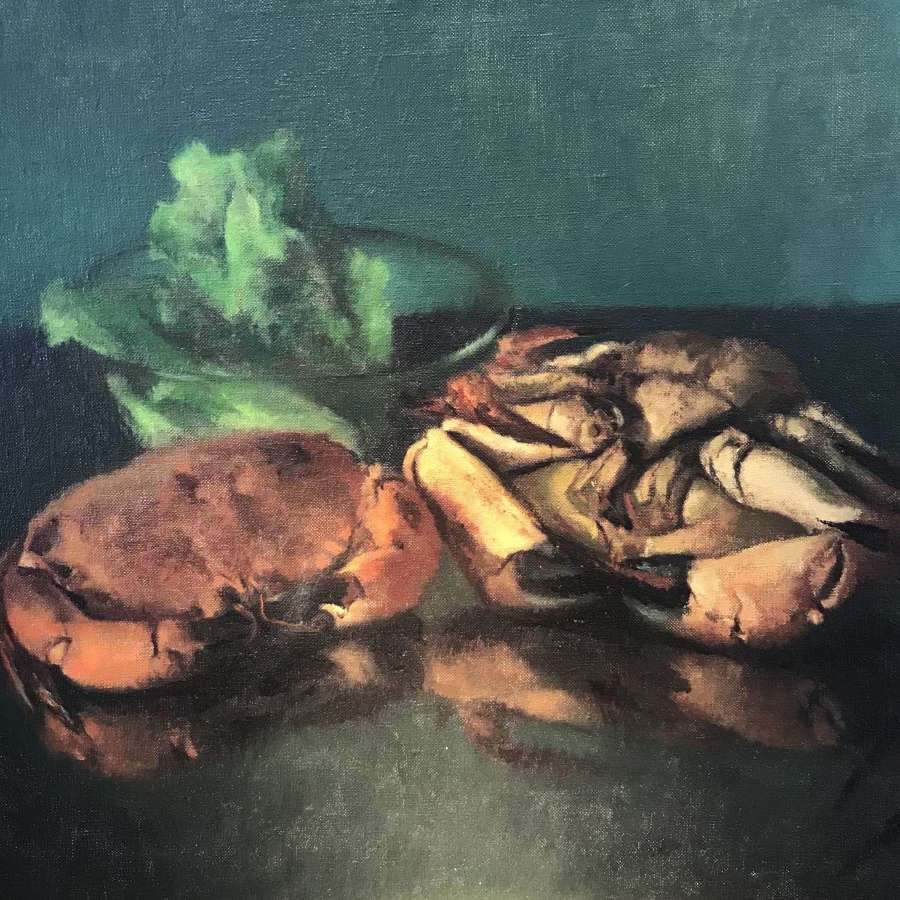 Still life Oil painting of crabs by Piet Boelens