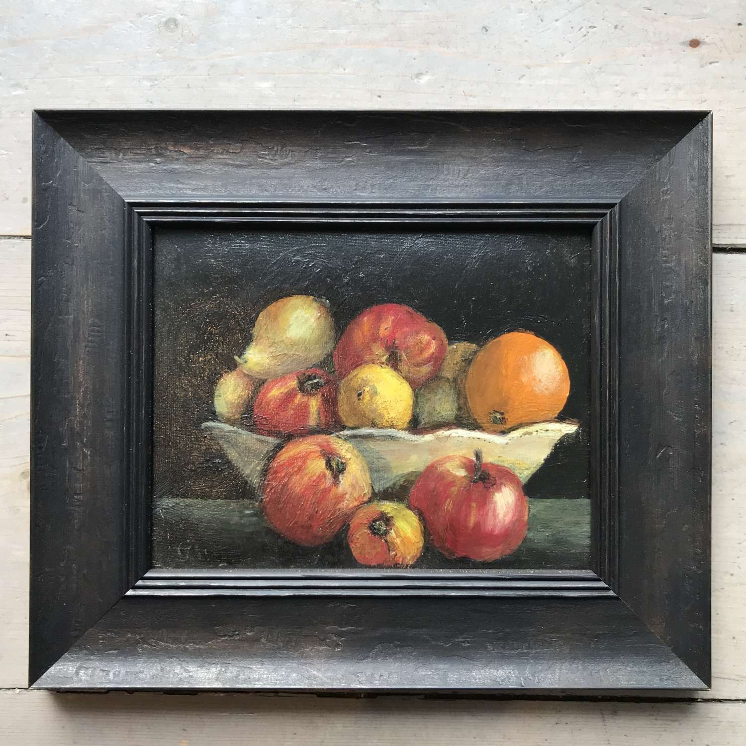 ‘Fruit bowl’. Oil on board by P M Walls