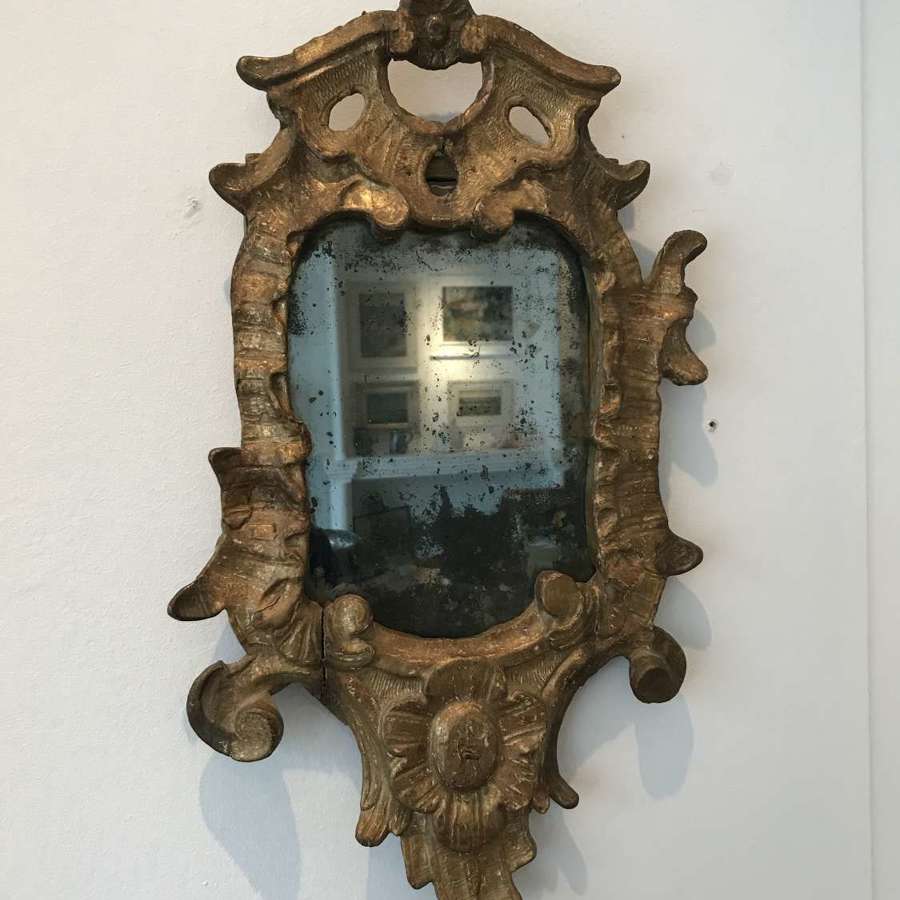 Carved and gilded 18th century Florentine mirror