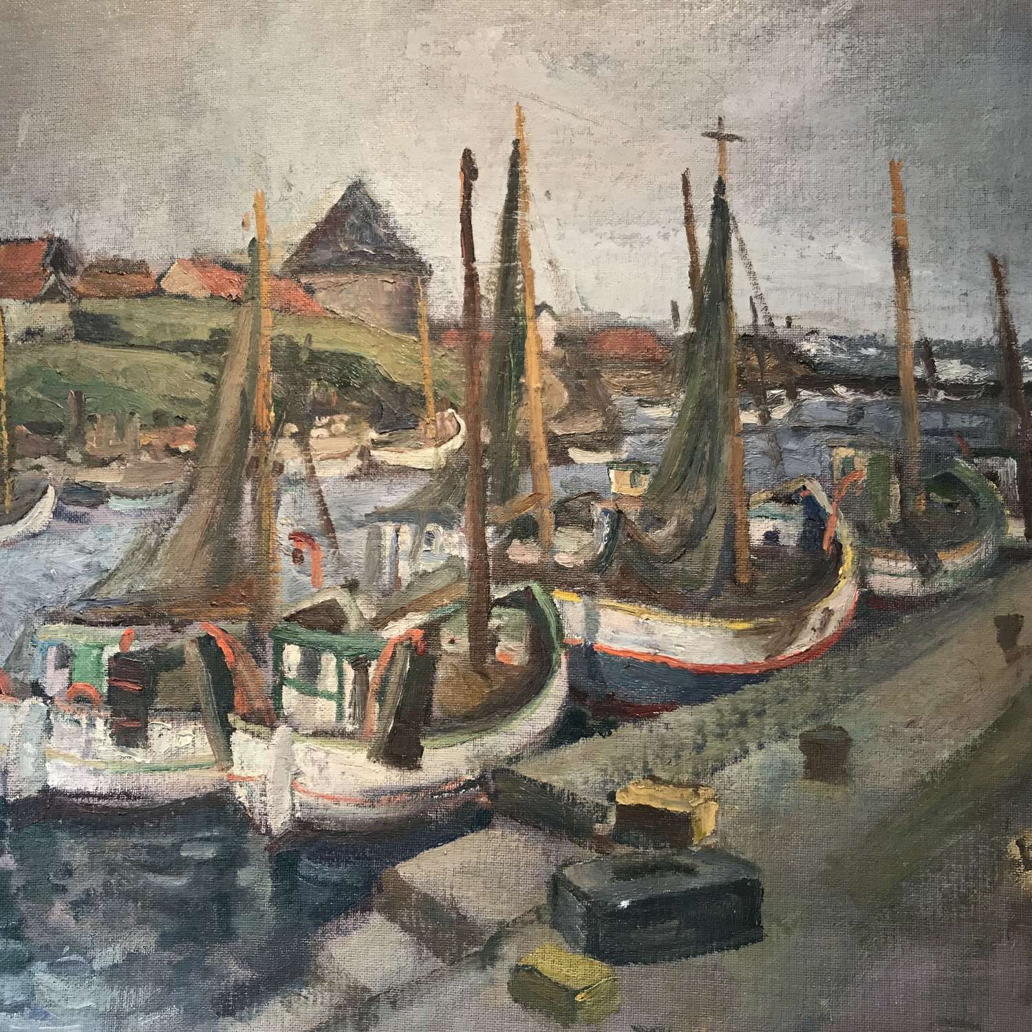 1938. Swedish fishing fleet in harbour by Iwar Donner