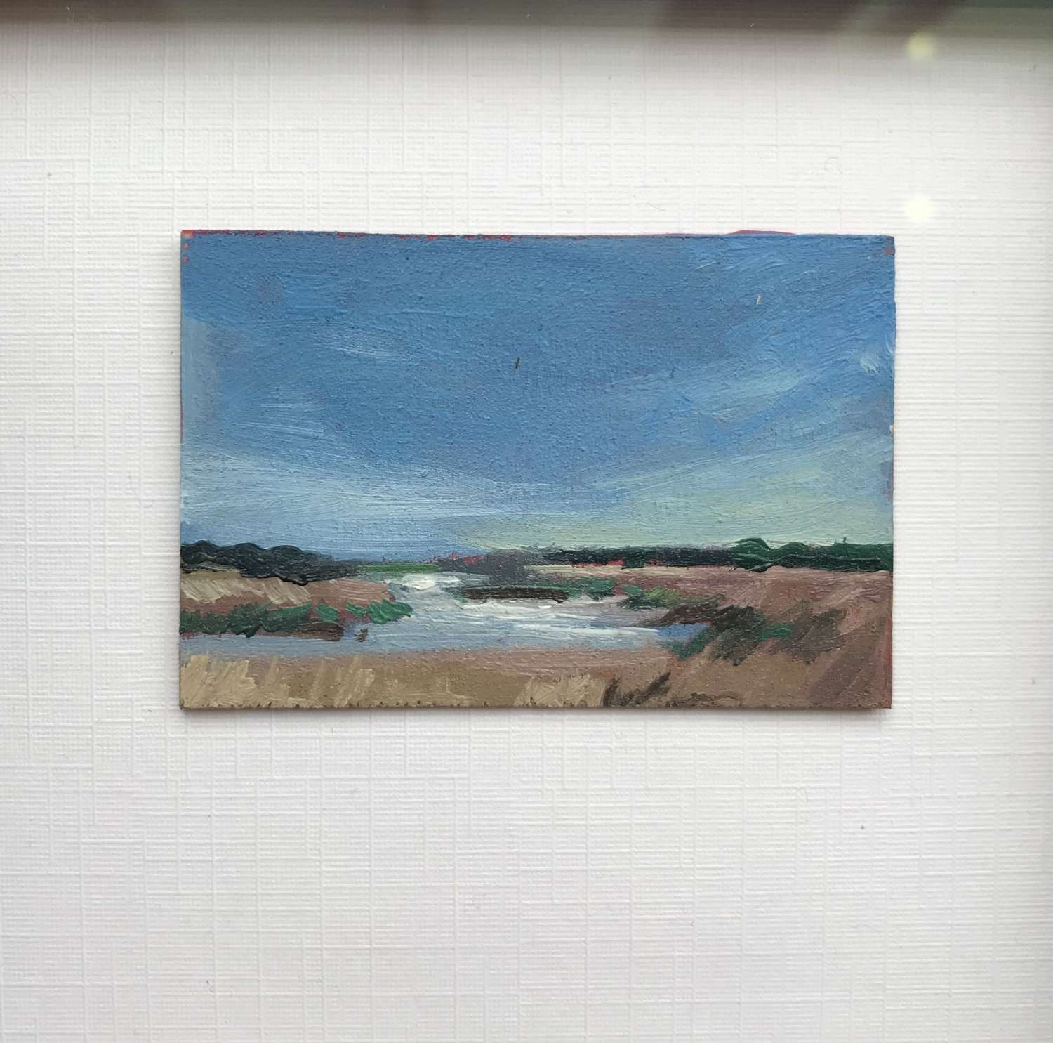 Miniature oil painting of a Norfolk landscape