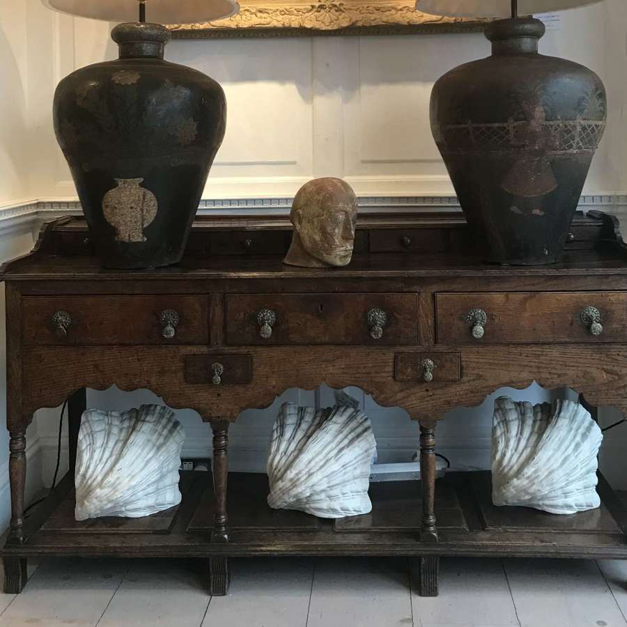Georgian oak pot board dresser base