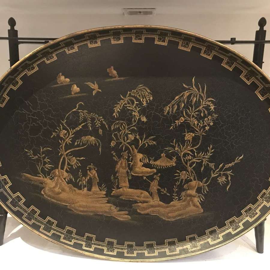 Chinoiserie toleware folding tray table