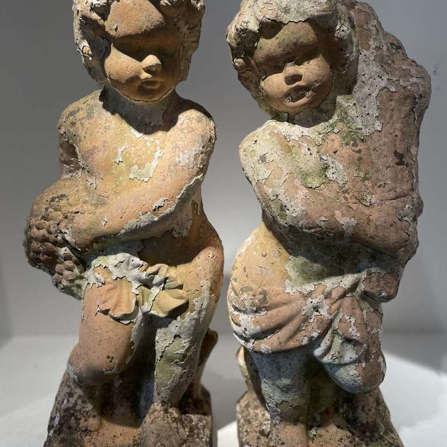 Pair of 19th century terracotta Putti.